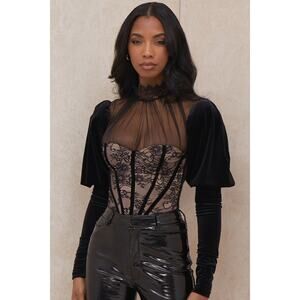 House of CB Athenea black lace bodysuit - Size S